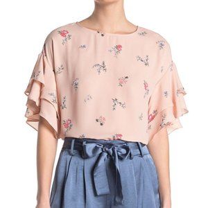 Vince Camuto Floral Tiered Ruffle Sleeve Top